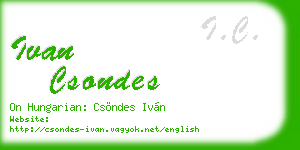 ivan csondes business card